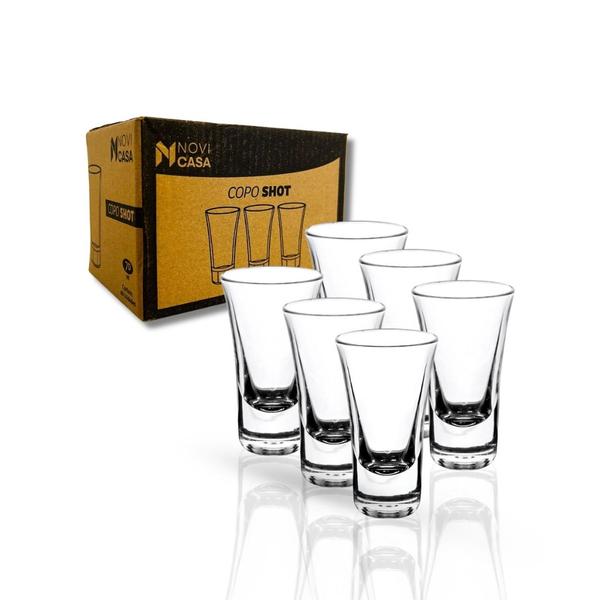 Imagem de Kit 12 Copos de Vidro Shot Dose Licor Pinga Whisky Vodka Degustação Vela 70ml