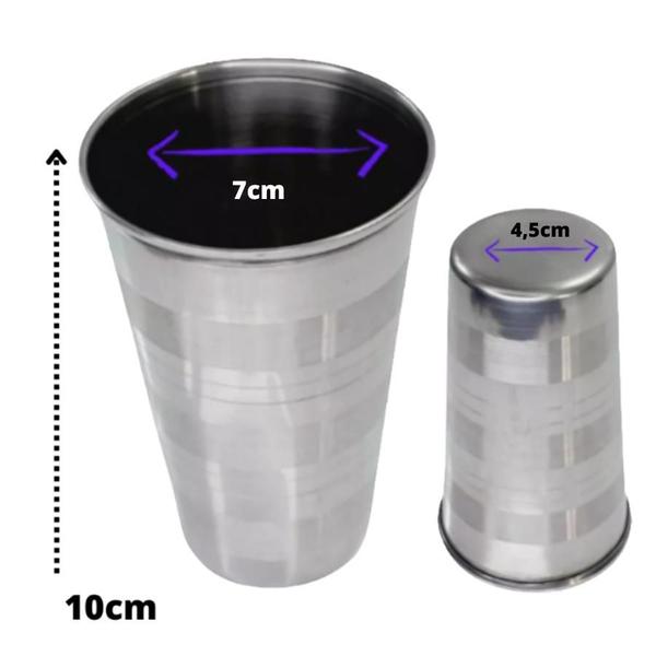 Imagem de Kit 12 Copos Inox Resistentes Para Cerveja Água Suco 250ml