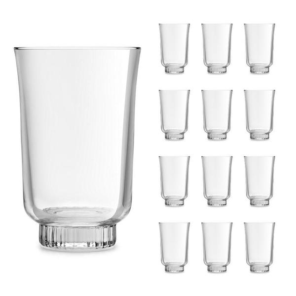 Imagem de Kit 12 Copos Vidro Retrô Modern America Long Drink 350 Ml