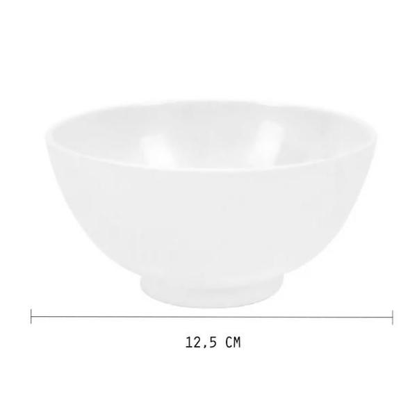 Imagem de Kit 12 Cumbuca Bowls Tigelas Redonda Melamina 12,5cm Branca