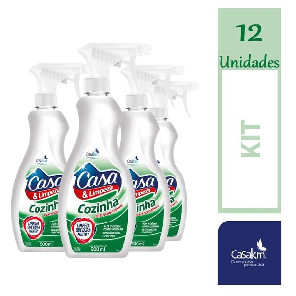 Imagem de Kit 12 Desengordurantes Casa&Limpeza Limpa Cozinha 500ml