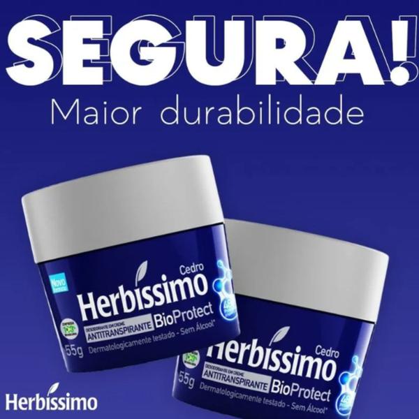 Imagem de Kit 12 Desodorante Bioprotect Cedro Herbíssimo 55G - Dana