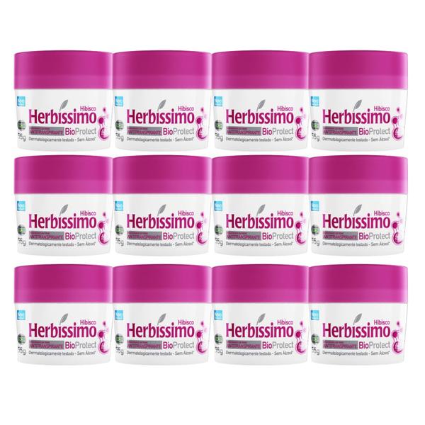 Imagem de Kit 12 Desodorante Bioprotect Hibisco Herbíssimo 55G - Dana