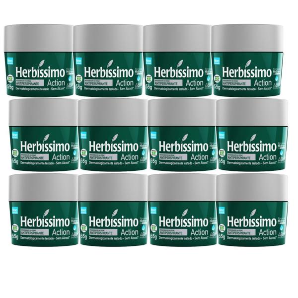 Imagem de Kit 12 Desodorante Creme Action Herbíssimo 55G - Dana