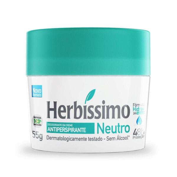 Imagem de Kit 12 desodorante creme herbissimo neutro antitranspirante 55g