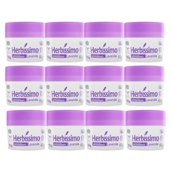 Imagem de Kit 12 Desodorante Creme Lavanda Herbíssimo 55G - Dana