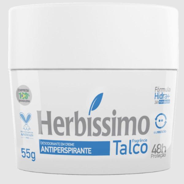 Imagem de Kit 12 Desodorante Creme Talco Herbíssimo 55G - Dana