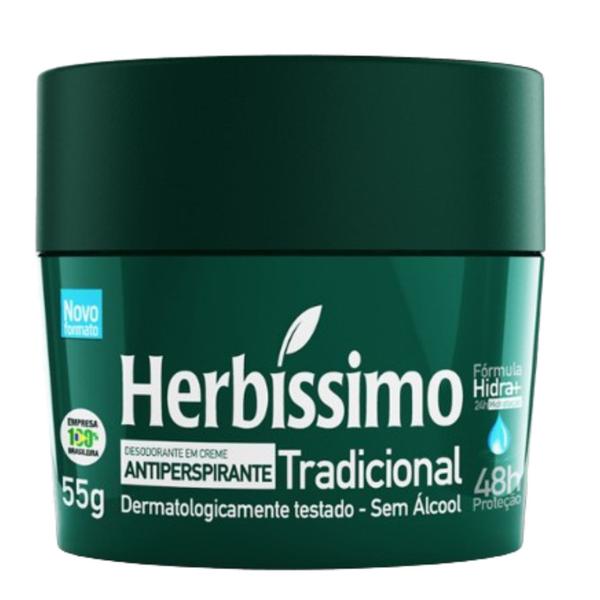 Imagem de Kit 12 Desodorante Creme Tradicional Herbíssimo 55G - Dana