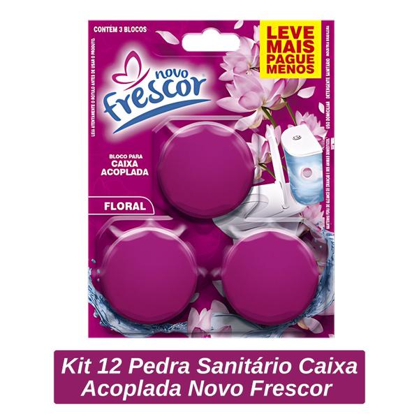 Imagem de Kit 12 Desodorizador Pedra Sanitária Cheirinho Banheiro Pastilha Para Vaso Caixa Acoplada Bloco Odorizante Perfumado Tablete 135g 