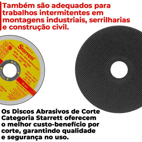 Imagem de Kit 12 Discos Corte Metal Aço Inox Dac115-14 115mm Starrett