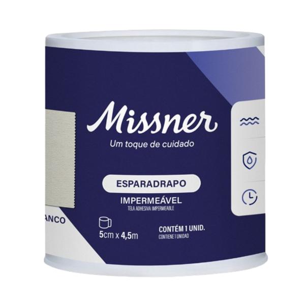 Imagem de Kit 12 Esparadrapo Impermeável Branco 5cm X 4,5m - Missner