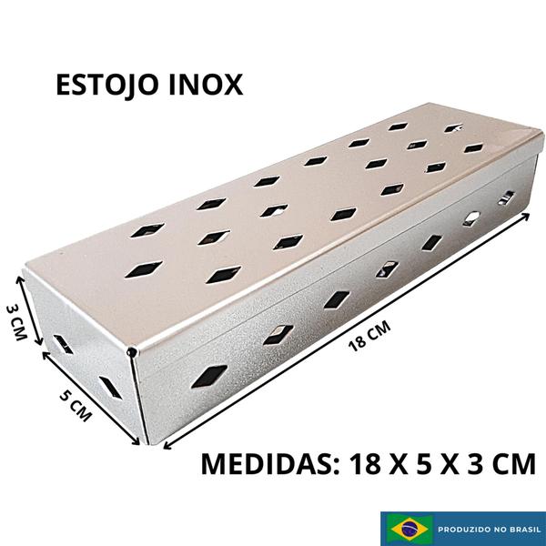 Imagem de Kit 12 Estojos Inox - Para Esterilização Em Autoclave 18x5x3cm