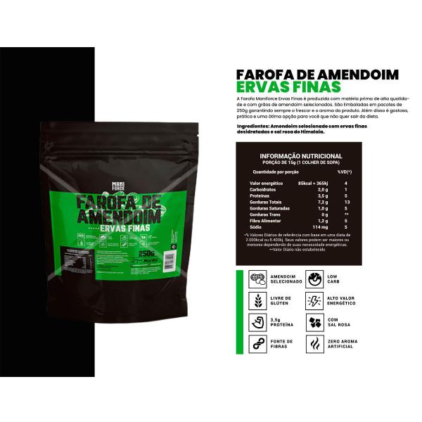 Imagem de Kit 12 Farofa Fit Amendoim Alho, Pimenta E Ervas Finas 250g