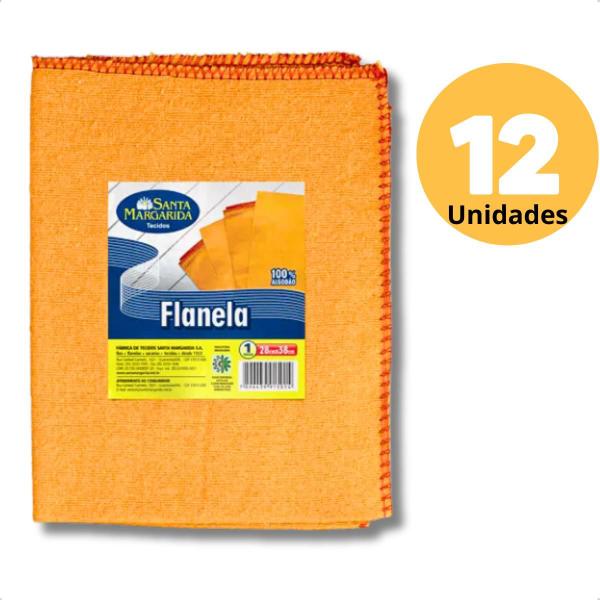 Imagem de Kit 12 Flanelas Alta Qualidade Limpeza Geral Macia Não Risca