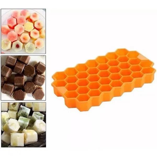 Imagem de Kit 12 Forma De Silicone Colmeia Para Gelo Chocolate Bombom