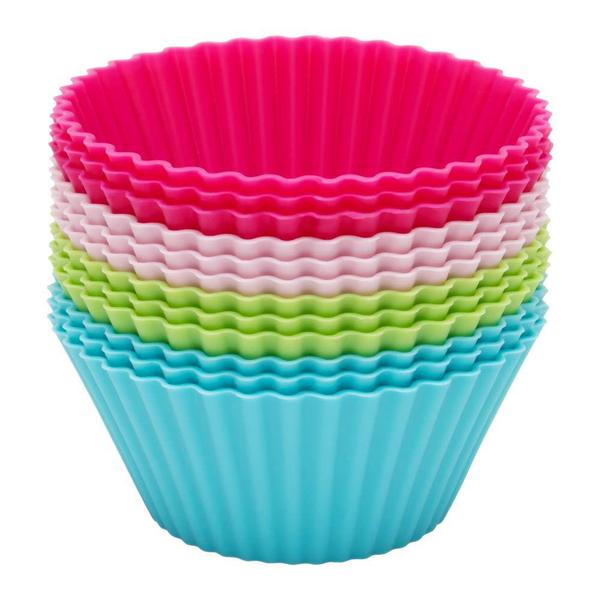 Imagem de Kit 12 Formas Silicone Mini Cupcake Bolo Muffin Assadeira - Mimo Style