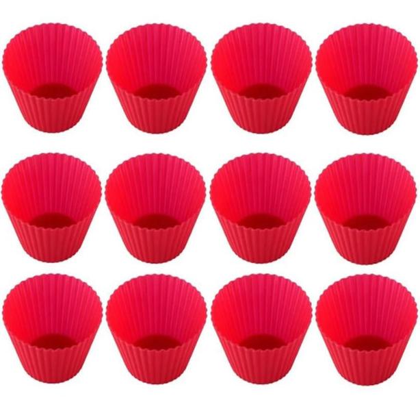 Imagem de Kit 12 Forminhas De Silicone - Anti Aderente - Mini Cupcake