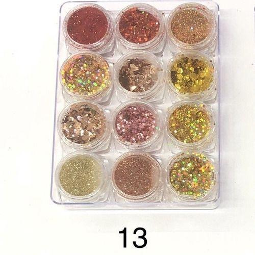 Imagem de Kit 12 Glitter Pó Acrílico Lantejoula Uv Para Decoração