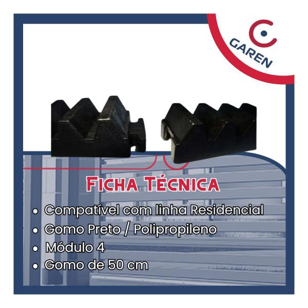 Kit 12 Gomo Cremalheira Preto Residencial 50cm Garen Seg Imagem de Kit 12 Gomo Cremalheira Preto Residencial 50cm Garen Seg