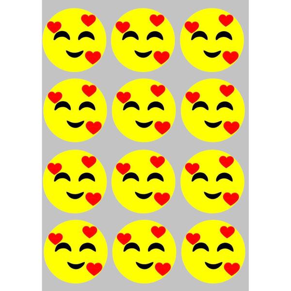 Imagem de Kit 12 Imãs De Emoji Apaixonado