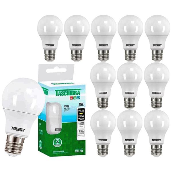 Imagem de Kit 12 Lâmpada Led 9w Bulbo 6500k Branco Frio 110/220V