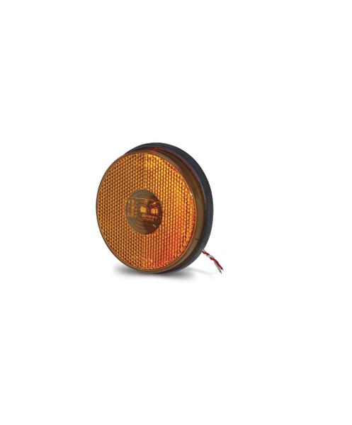 Imagem de Kit 12 Lanterna Lateral Led Carreta Baú Universal Randon Noma Librelato Sem Suporte 85mm Âmbar Amarela Bivolt Com Fio