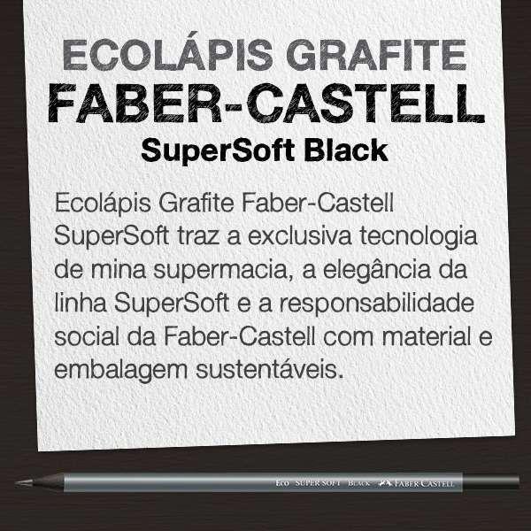 Imagem de Kit 12 Lápis Preto Grafite SuperSoft Black - Faber-Castell