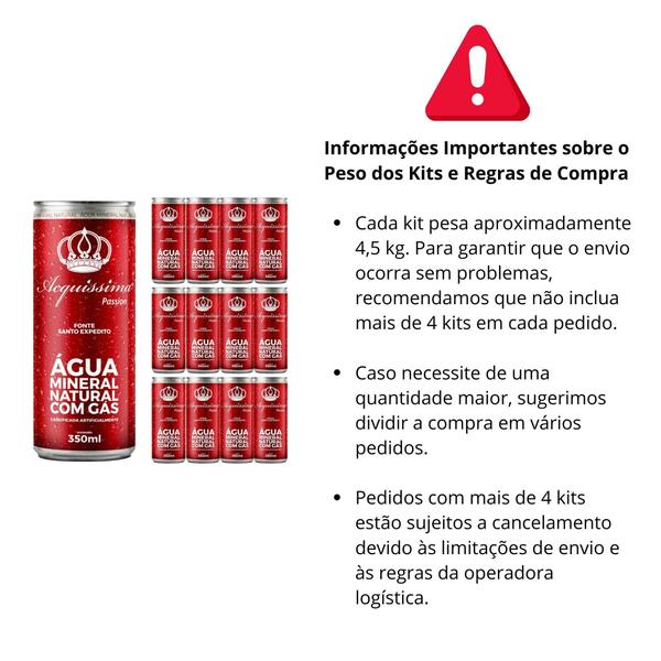 Imagem de Kit 12 Latas Agua Com Gas Acquissima Passion 350 Ml