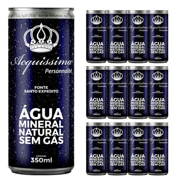 Imagem de Kit 12 Latas Agua Mineral Natural Acquissima Personalite 350