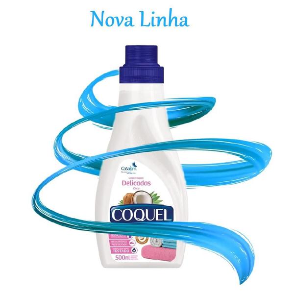 Imagem de KIt 12 Lava Roupa Líquido Coquel Coco Roupas Delicadas 500ml