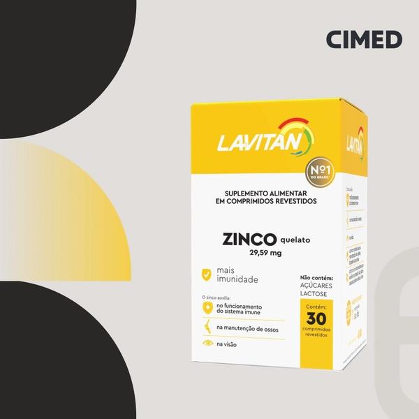 Imagem de Kit 12 Lavitan Zinco Quelato 29,59mg 30 Comprimidos - Cimed