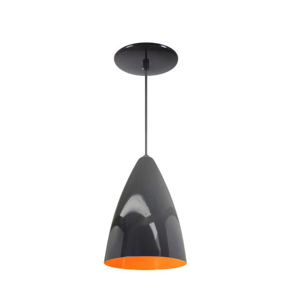 Kit 12 Luminária Pendente Bala Nova Com Interior Laranja Com Fiação 110/220v - Luminárias Navarro Imagem de Kit 12 Luminária Pendente Bala Nova Com Interior Laranja Com Fiação 110/220v