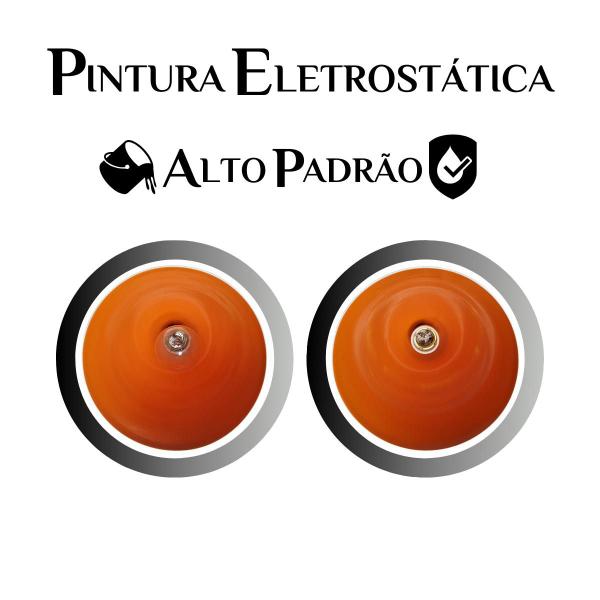 Imagem de Kit 12 Luminária Pendente Bala Nova Com Interior Laranja Com Fiação 110/220v