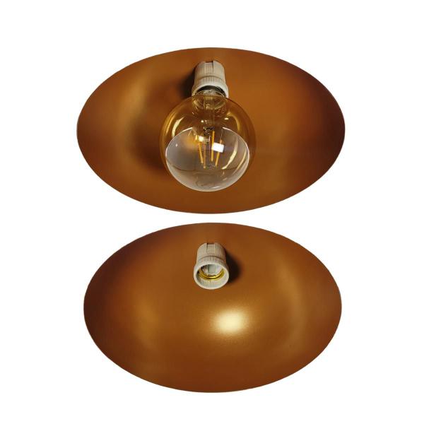 Imagem de Kit 12 Luminária Pendente Meia Lua 24cm Com Interior Cobre Fiação 110/220v