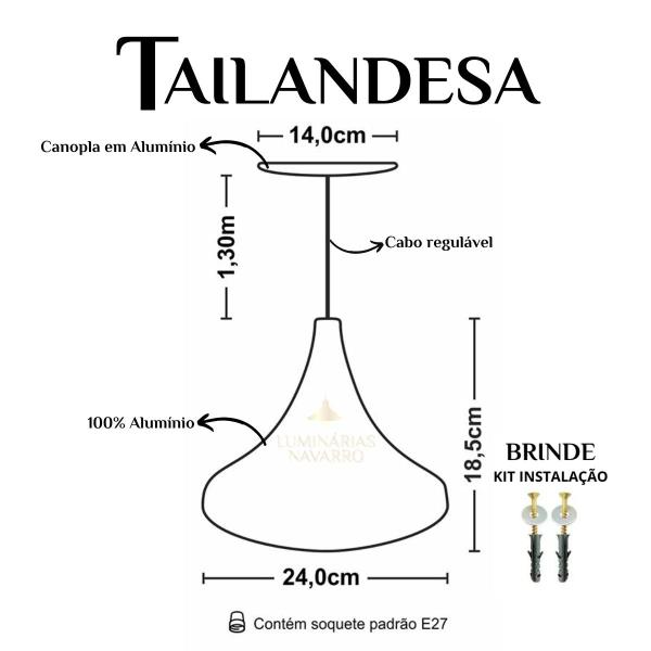 Kit 12 Luminária Pendente Tailandesa Com Interior Branco Brilho Com Fiação 110/220v - Luminárias Navarro Imagem de Kit 12 Luminária Pendente Tailandesa Com Interior Branco Brilho Com Fiação 110/220v