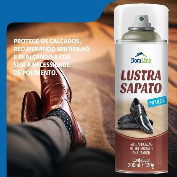 Imagem de Kit 12 Lustra Sapato Incolor Domline Spray 200Ml