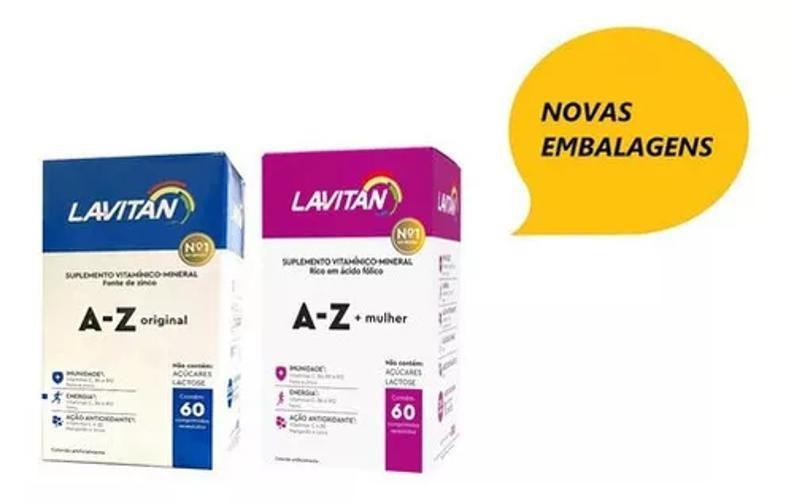 Imagem de Kit 12 Meses Imunidade Lavitan Homem E Mulher A-Z Com 60Comp