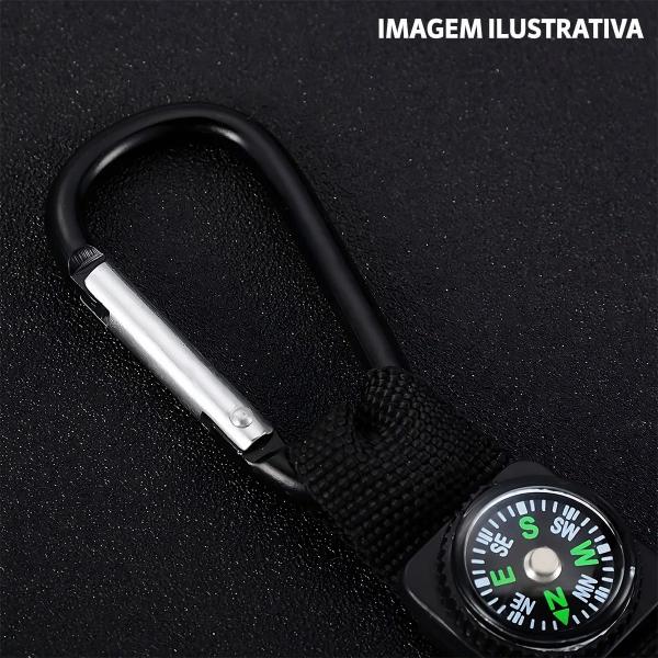 Imagem de Kit 12 Mini Bússola Profissional Militar Portátil de Bolso Para Pulseira Chaveiro Mochila Camping Trilha