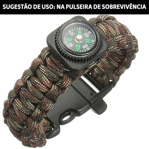 Imagem de Kit 12 Mini Bússola Profissional Militar Portátil de Bolso Para Pulseira Chaveiro Mochila Camping Trilha