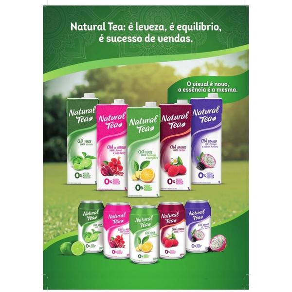 Imagem de Kit 12 Natural Tea Chá Branco Com Pitaya Sabor Amora 1 Litro