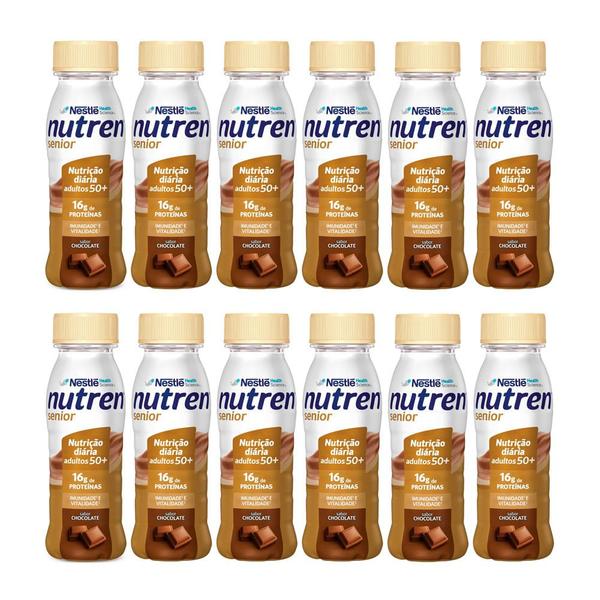 Imagem de Kit 12 Nutren Senior Complemento Alimentar Chocolate 200ml