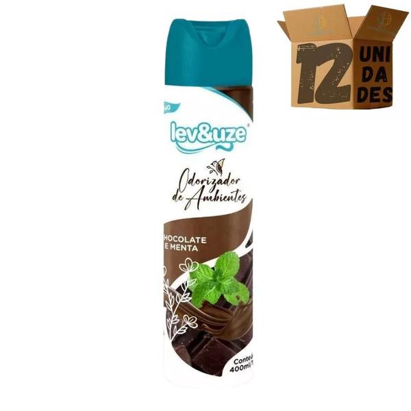 Imagem de Kit 12 Odorizador De Ambientes Chocolate E Menta 180g/400ml Lev&uze