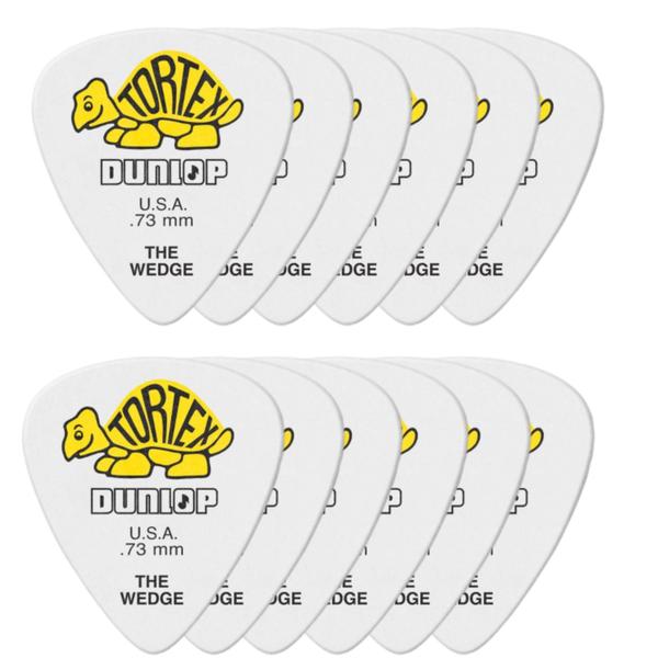 Imagem de Kit 12 Palhetas Dunlop Tortex Wedge 0.73mm Derlin Média