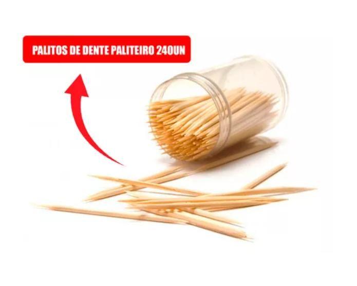 Imagem de Kit 12 Paliteiro Palito de Dente Total 2880 Palitos de Bambu