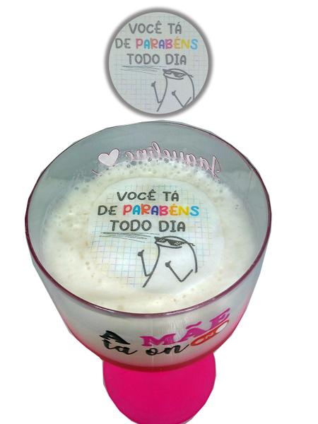 Kit 12 Papel de Arroz para bebidas cortado para Taça de Gin Flork Você esta de parabéns - Coleção Tea & Amor Imagem de Kit 12 Papel de Arroz para bebidas cortado para Taça de Gin Flork Você esta de parabéns