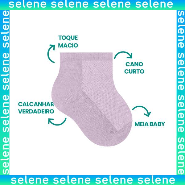 Imagem de Kit 12 Pares De Meias Selene Infantil Cano Curto Algodão