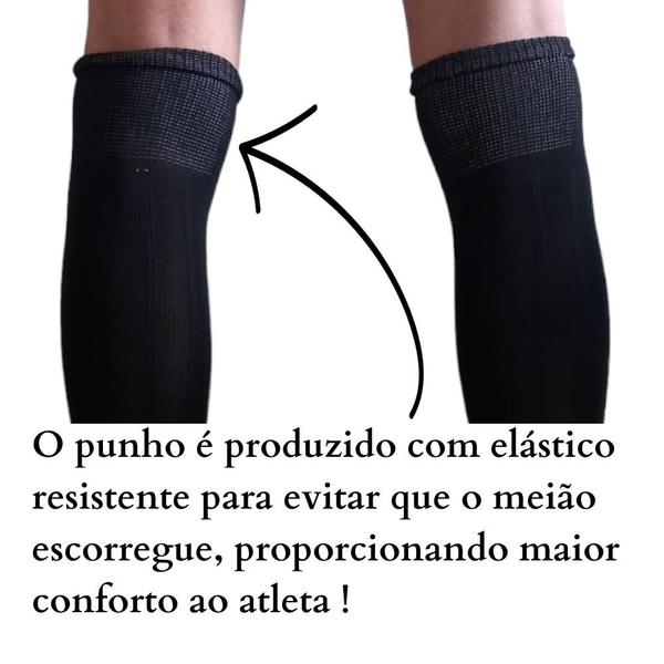 Imagem de Kit 12 Pares Meião Futebol Masculino Profissional Cano Longo Algodão Atoalhado Original Envio Imediato