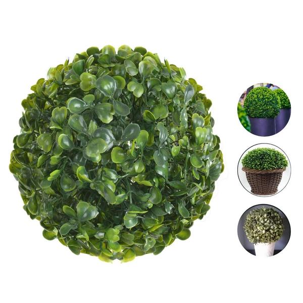 Imagem de Kit 12 Peças Bolas de Buchinho Artificial Grama Verde 17cm Decoração Festa Planta Enfeite