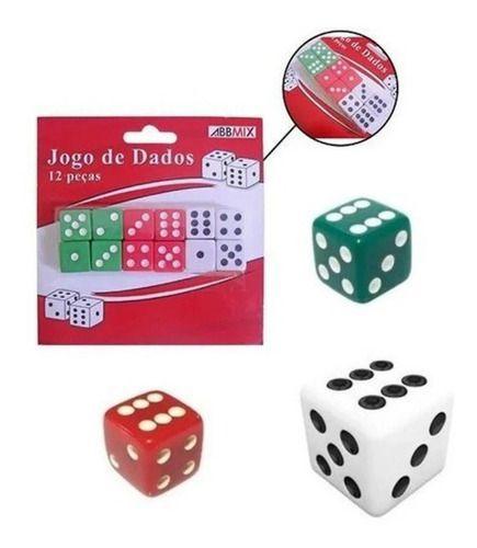 Imagem de Kit 12 Peças de Jogos de Dados Multicoloridos