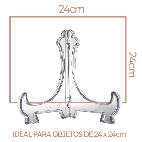 Imagem de Kit 12 Peças Suporte P/ Pratos Acrílico Transparente 24cm